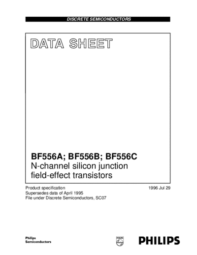 Philips bf556a  . Electronic Components Datasheets Active components Transistors Philips bf556a.pdf