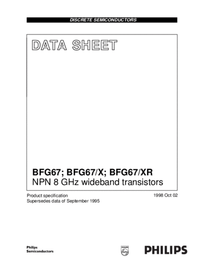 Philips bfg67 bfg67x bfg67xr 4  . Electronic Components Datasheets Active components Transistors Philips bfg67_bfg67x_bfg67xr_4.pdf