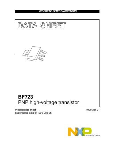 Philips bf723  . Electronic Components Datasheets Active components Transistors Philips bf723.pdf