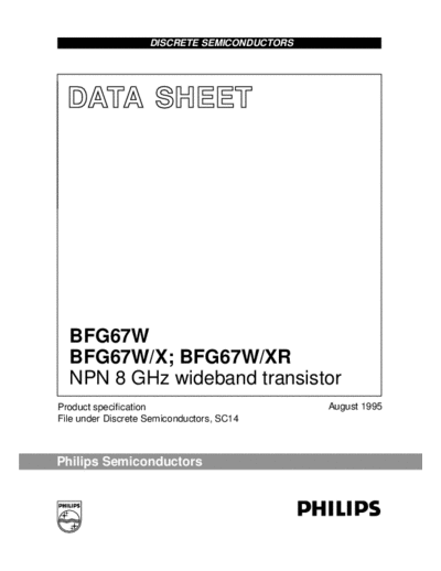 Philips bfg67w bfg67wx bfg67wxr 2  . Electronic Components Datasheets Active components Transistors Philips bfg67w_bfg67wx_bfg67wxr_2.pdf