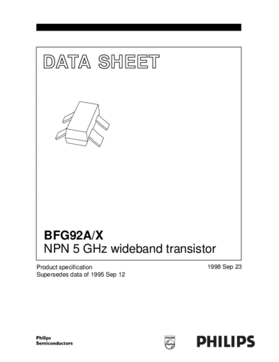 Philips bfg92ax  . Electronic Components Datasheets Active components Transistors Philips bfg92ax.pdf