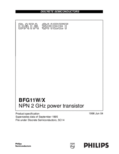Philips bfg11wx  . Electronic Components Datasheets Active components Transistors Philips bfg11wx.pdf