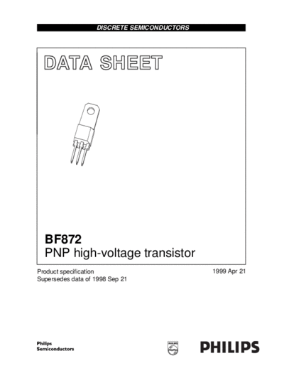 . Electronic Components Datasheets bf872  . Electronic Components Datasheets Active components Transistors Philips bf872.pdf