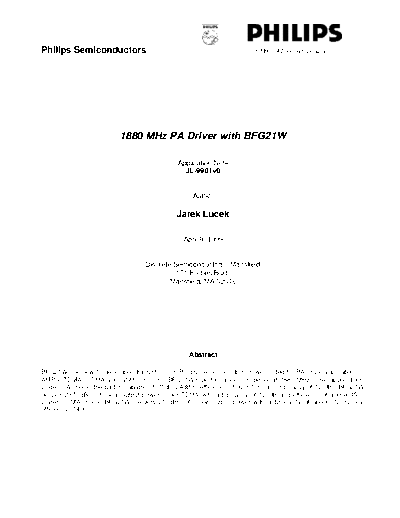 Philips bfg21w 1880drv  . Electronic Components Datasheets Active components Transistors Philips bfg21w_1880drv.pdf