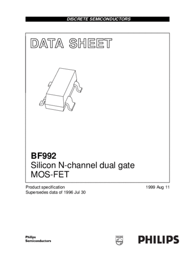 Philips bf992 3  . Electronic Components Datasheets Active components Transistors Philips bf992_3.pdf
