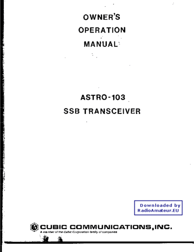 . Various CubicCom Astro103 user  . Various CubicCom_Astro103_user.pdf