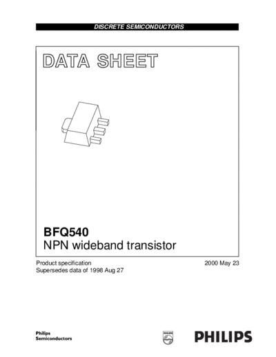 Philips bfq540 3  . Electronic Components Datasheets Active components Transistors Philips bfq540_3.pdf