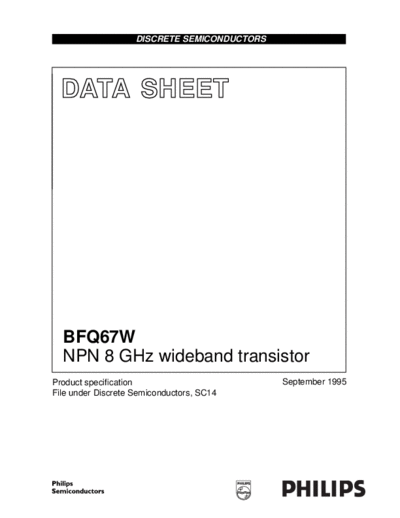 Philips bfq67w cnv 3  . Electronic Components Datasheets Active components Transistors Philips bfq67w_cnv_3.pdf