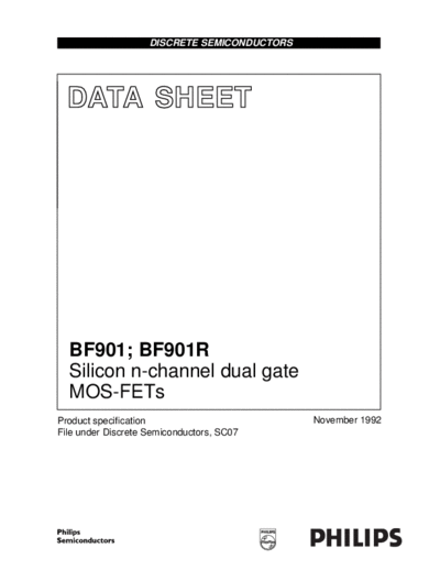 Philips bf901 bf901r cnv 3  . Electronic Components Datasheets Active components Transistors Philips bf901_bf901r_cnv_3.pdf