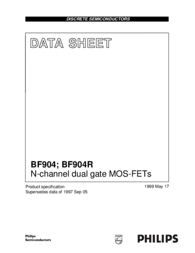 Philips bf904 bf904r 5  . Electronic Components Datasheets Active components Transistors Philips bf904_bf904r_5.pdf