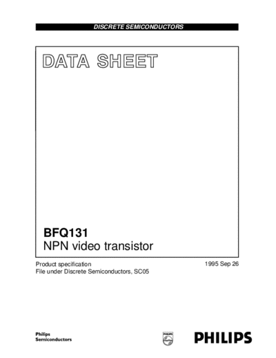 Philips bfq131 1  . Electronic Components Datasheets Active components Transistors Philips bfq131_1.pdf