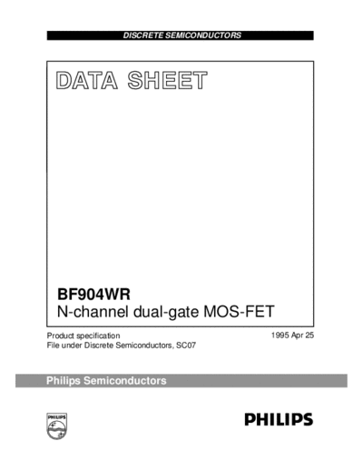 Philips bf904wr 0  . Electronic Components Datasheets Active components Transistors Philips bf904wr_0.pdf