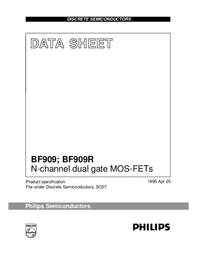 Philips bf909 bf909r 01  . Electronic Components Datasheets Active components Transistors Philips bf909_bf909r_01.pdf