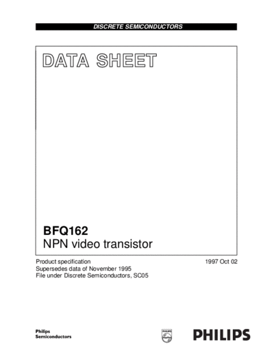 Philips bfq162 2  . Electronic Components Datasheets Active components Transistors Philips bfq162_2.pdf