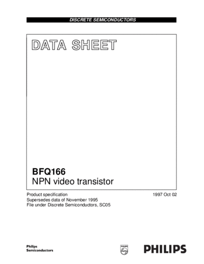 Philips bfq166 2  . Electronic Components Datasheets Active components Transistors Philips bfq166_2.pdf