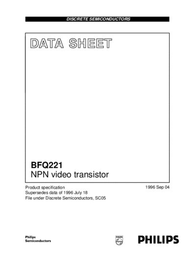 Philips bfq221 2  . Electronic Components Datasheets Active components Transistors Philips bfq221_2.pdf