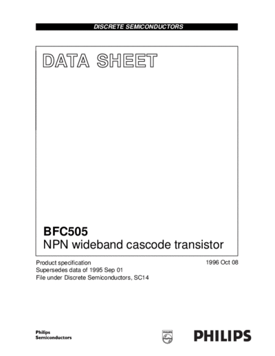 Philips bfc505 2  . Electronic Components Datasheets Active components Transistors Philips bfc505_2.pdf