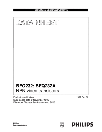Philips bfq232 bfq232a 2  . Electronic Components Datasheets Active components Transistors Philips bfq232_bfq232a_2.pdf