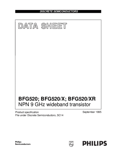 Philips bfg520 bfg520x bfg520xr cnv 3  . Electronic Components Datasheets Active components Transistors Philips bfg520_bfg520x_bfg520xr_cnv_3.pdf