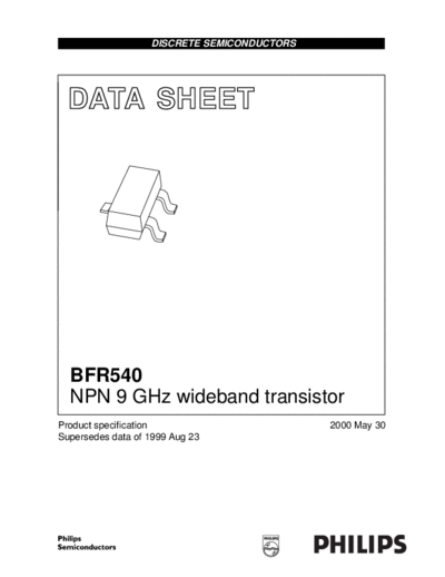 Philips bfr540 4  . Electronic Components Datasheets Active components Transistors Philips bfr540_4.pdf