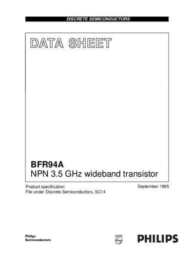 Philips bfr94a cnv 2  . Electronic Components Datasheets Active components Transistors Philips bfr94a_cnv_2.pdf
