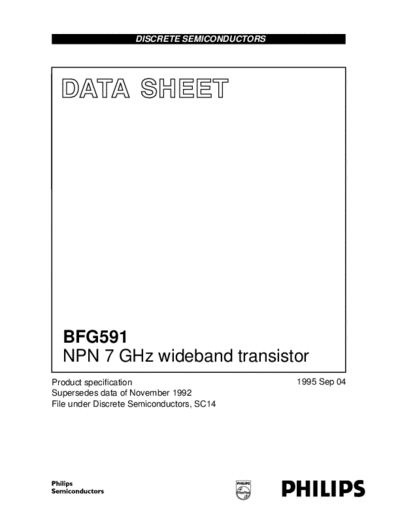 Philips bfg591 2  . Electronic Components Datasheets Active components Transistors Philips bfg591_2.pdf