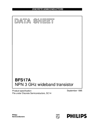 Philips bfs17a 1  . Electronic Components Datasheets Active components Transistors Philips bfs17a_1.pdf