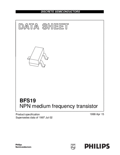 Philips bfs19 3  . Electronic Components Datasheets Active components Transistors Philips bfs19_3.pdf