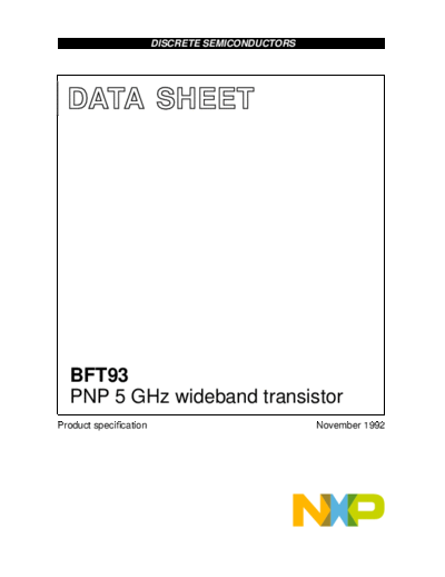 Philips bft93 cnv  . Electronic Components Datasheets Active components Transistors Philips bft93_cnv.pdf