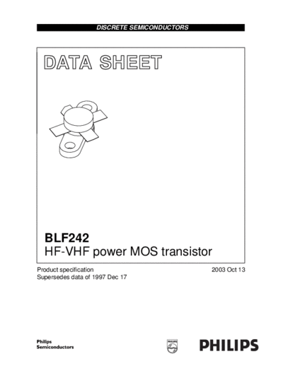 Philips blf242  . Electronic Components Datasheets Active components Transistors Philips blf242.pdf