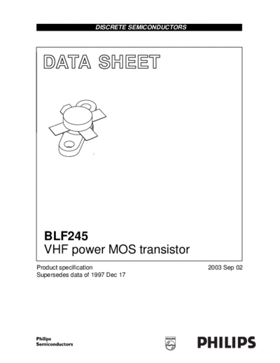 Philips blf245  . Electronic Components Datasheets Active components Transistors Philips blf245.pdf