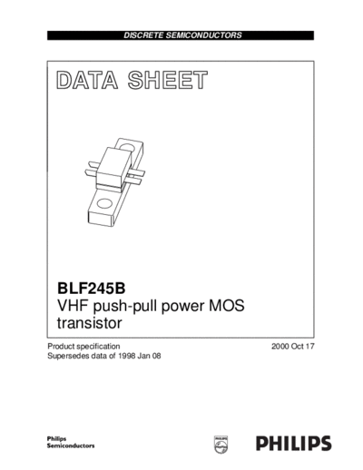 Philips blf245b  . Electronic Components Datasheets Active components Transistors Philips blf245b.pdf