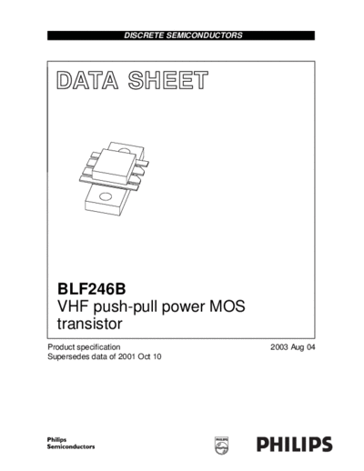 Philips blf246b  . Electronic Components Datasheets Active components Transistors Philips blf246b.pdf