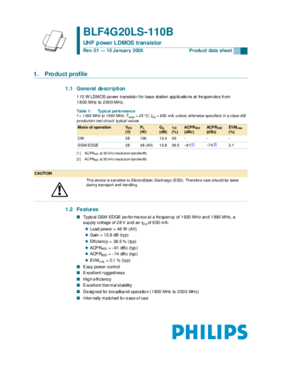 Philips blf4g20ls-110b  . Electronic Components Datasheets Active components Transistors Philips blf4g20ls-110b.pdf