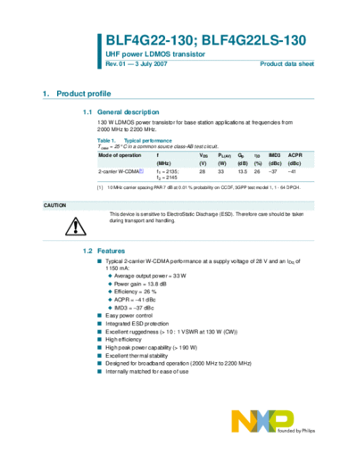 Philips blf4g22-130 blf4g22ls-130  . Electronic Components Datasheets Active components Transistors Philips blf4g22-130_blf4g22ls-130.pdf