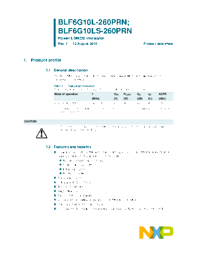 Philips blf6g10l-260prn ls-260prn  . Electronic Components Datasheets Active components Transistors Philips blf6g10l-260prn_ls-260prn.pdf