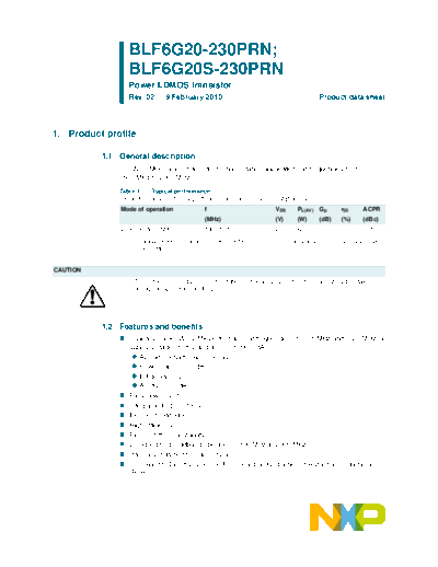 Philips blf6g20-230prn blf6g20s-230prn  . Electronic Components Datasheets Active components Transistors Philips blf6g20-230prn_blf6g20s-230prn.pdf