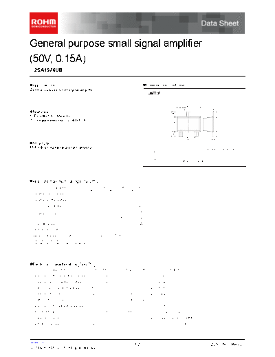 Rohm 2sa1576ub  . Electronic Components Datasheets Active components Transistors Rohm 2sa1576ub.pdf