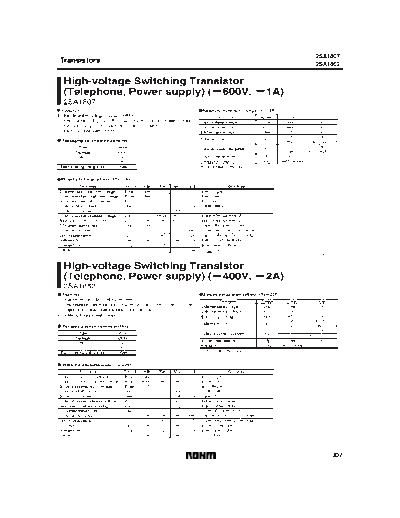Rohm 2sa1807  . Electronic Components Datasheets Active components Transistors Rohm 2sa1807.pdf