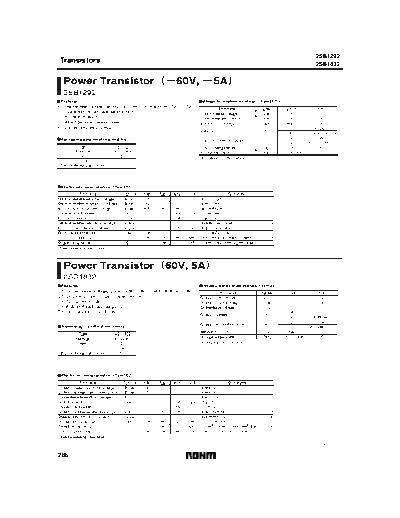 Rohm 2sb1292  . Electronic Components Datasheets Active components Transistors Rohm 2sb1292.pdf