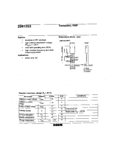 . Electronic Components Datasheets 2sb1353  . Electronic Components Datasheets Active components Transistors Rohm 2sb1353.pdf