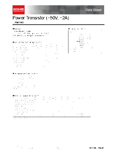 Rohm 2sb1443  . Electronic Components Datasheets Active components Transistors Rohm 2sb1443.pdf