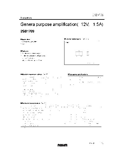 Rohm 2sb1709  . Electronic Components Datasheets Active components Transistors Rohm 2sb1709.pdf