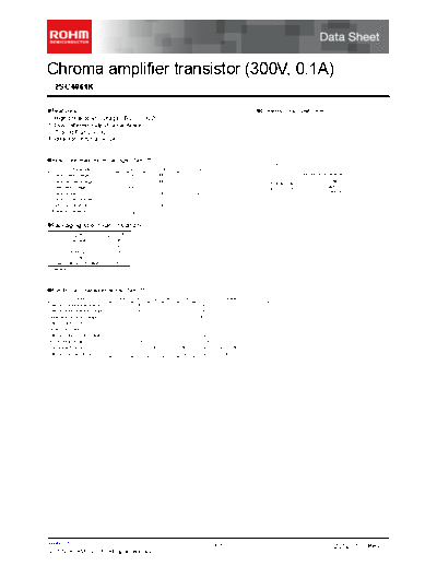 Rohm 2sc4061k  . Electronic Components Datasheets Active components Transistors Rohm 2sc4061k.pdf