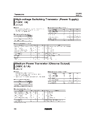 Rohm 2sc4849  . Electronic Components Datasheets Active components Transistors Rohm 2sc4849.pdf