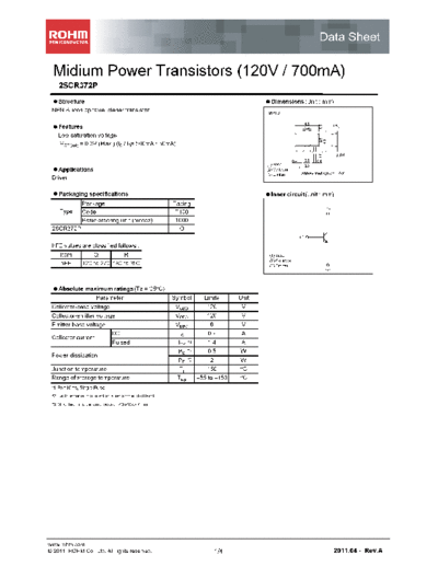 Rohm 2scr372p  . Electronic Components Datasheets Active components Transistors Rohm 2scr372p.pdf