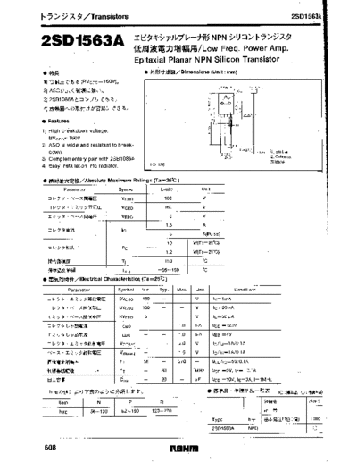 Rohm 2sd1563a  . Electronic Components Datasheets Active components Transistors Rohm 2sd1563a.pdf