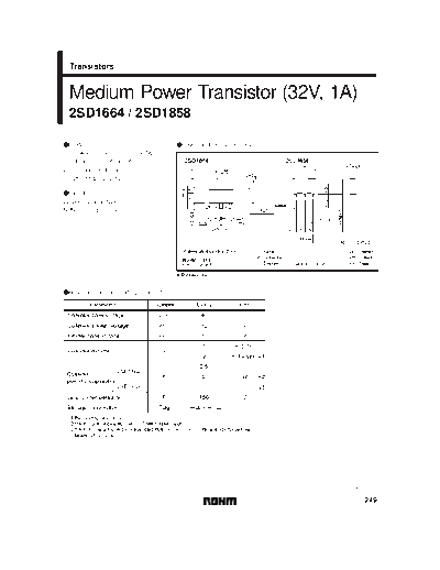 Rohm 2sd1664  . Electronic Components Datasheets Active components Transistors Rohm 2sd1664.pdf