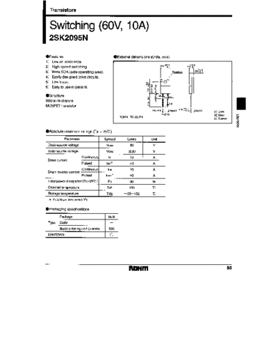 Rohm 2sk2095n 1-5  . Electronic Components Datasheets Active components Transistors Rohm 2sk2095n_1-5.pdf
