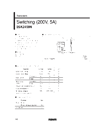 Rohm 2sk2459n  . Electronic Components Datasheets Active components Transistors Rohm 2sk2459n.pdf